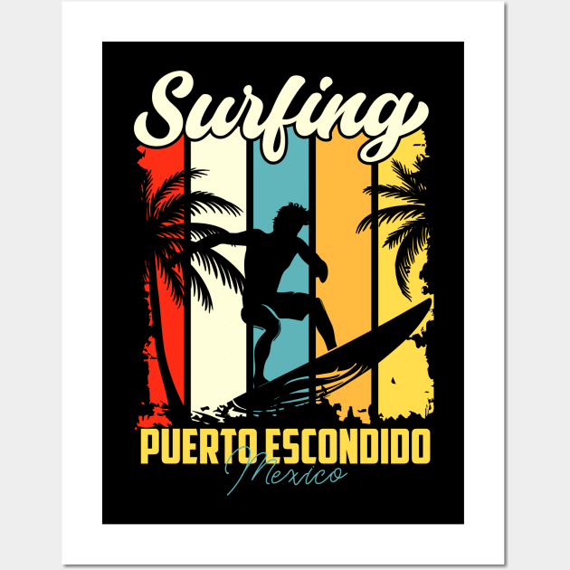 Surfing | Puerto Escondido, Oaxaca Wall Art by T-shirt US